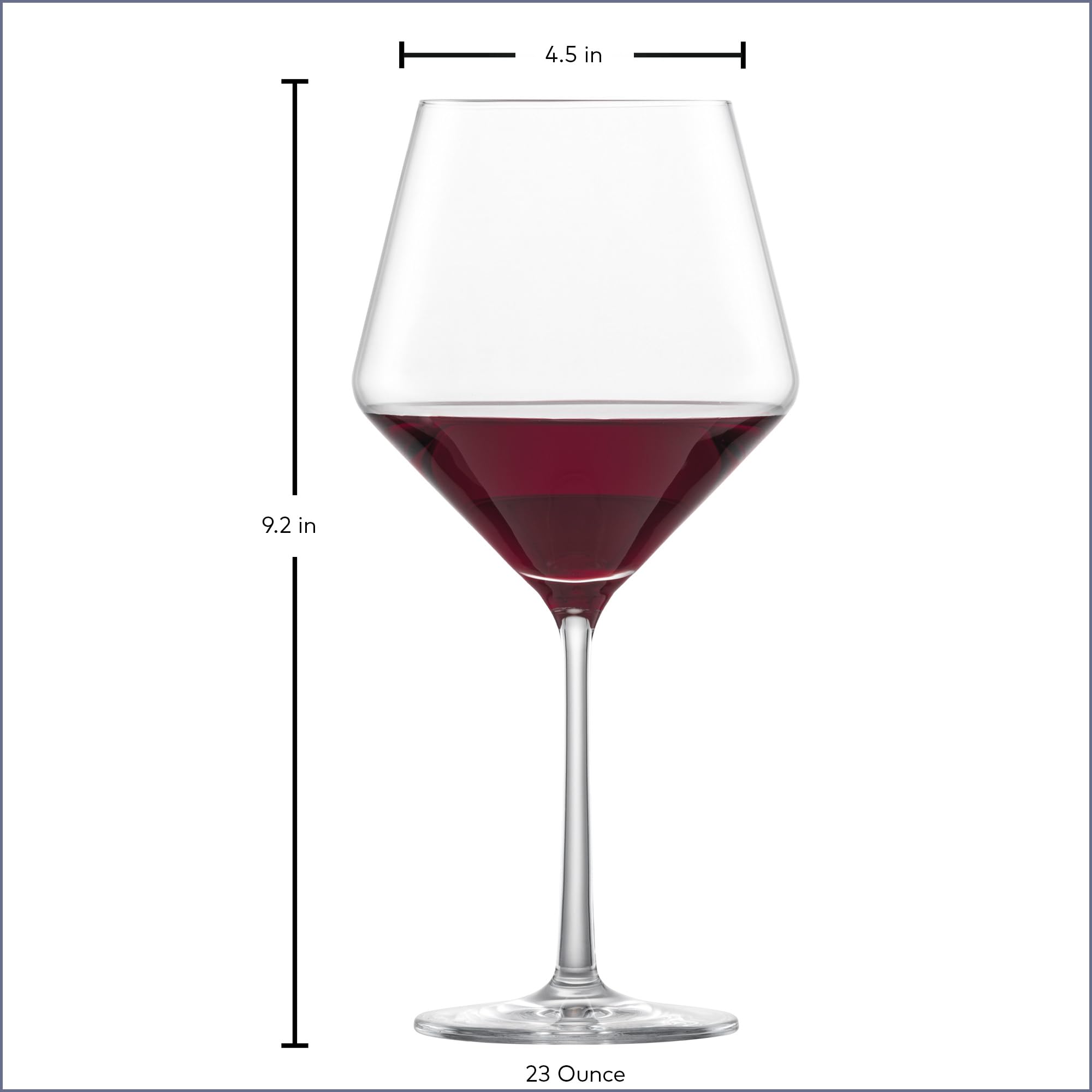 ZWIESEL GLAS Pure Burgundy Red Wine Glass (Set of 6), Graceful Burgundy Glasses for Red Wine, Dishwasher-Safe Tritan Crystal Glasses, Made in Germany (23 Ounce)