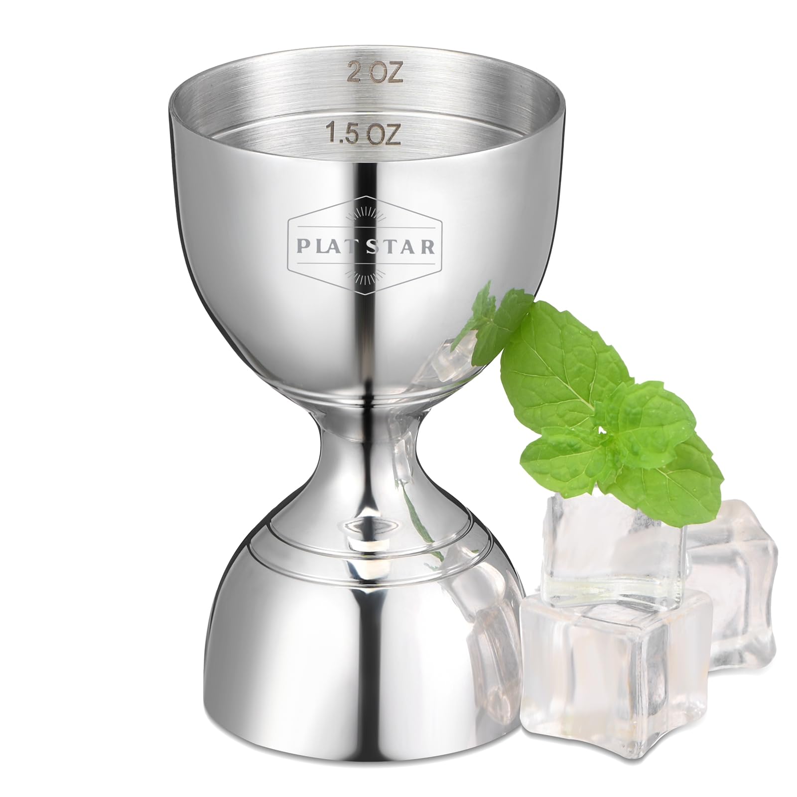 Plat Star Cocktail Measuring Jigger 2 oz 1 oz Stainless Steel
