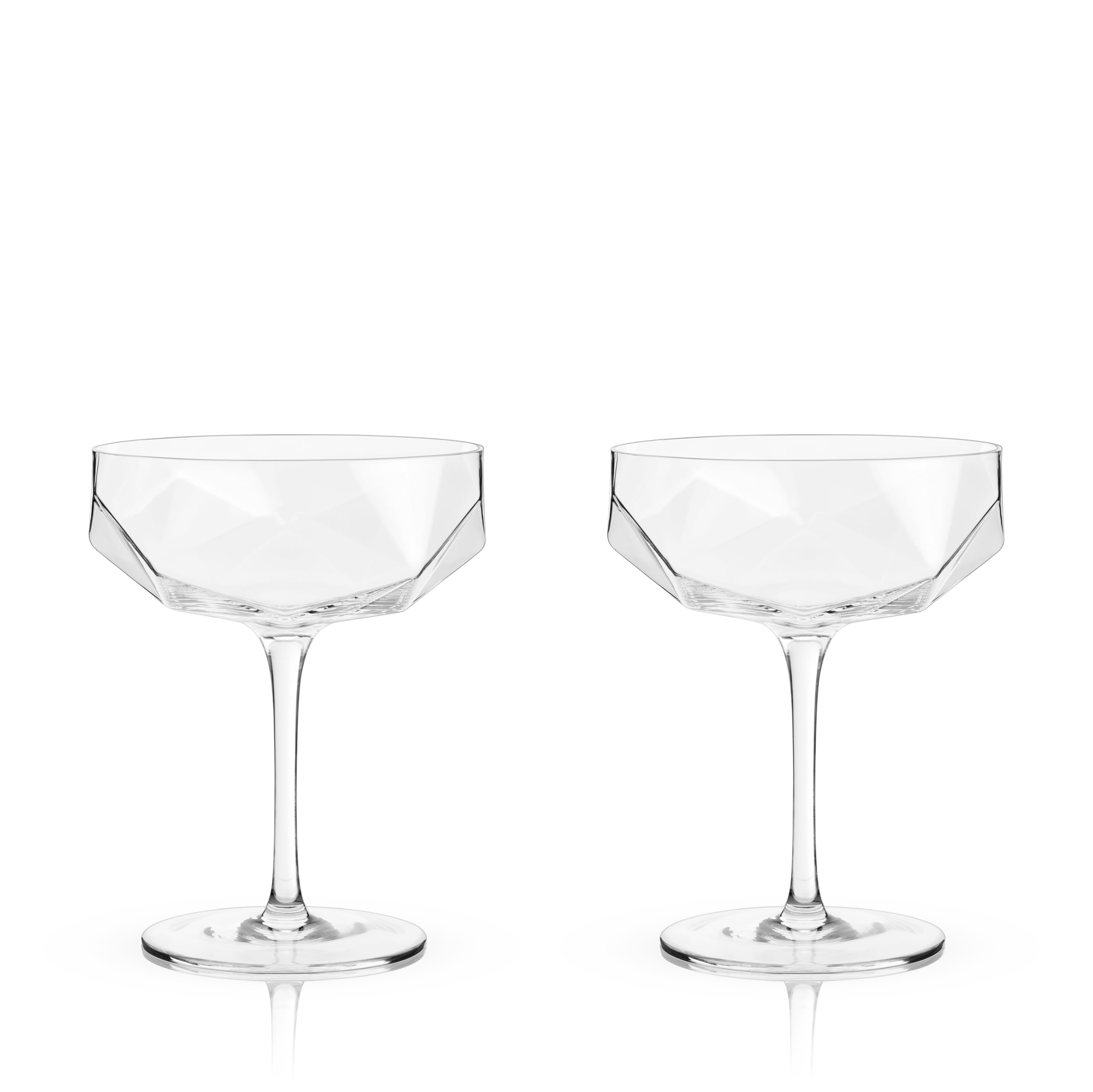 Viski Faceted Coupe Glasses set of 2