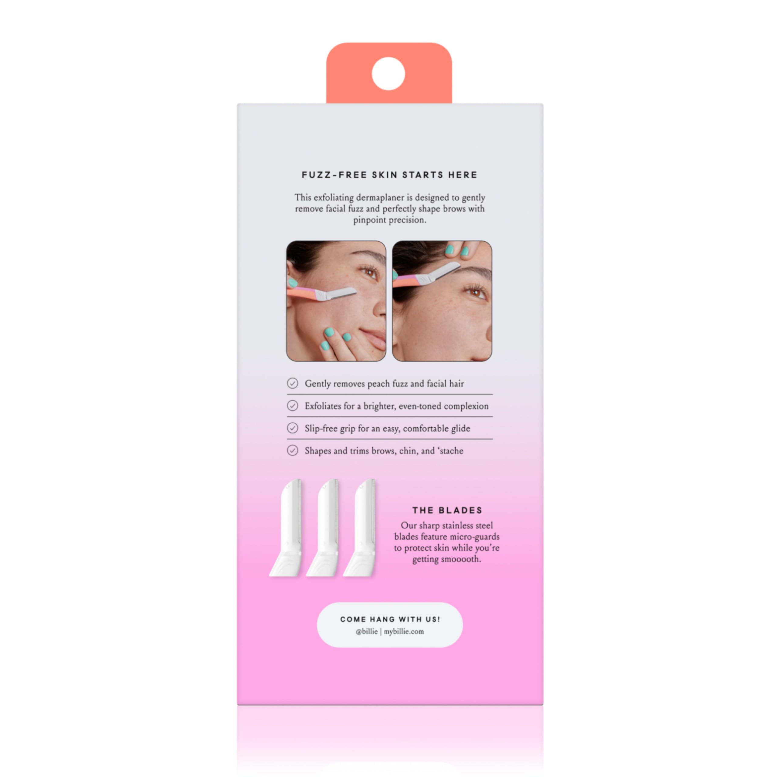 Billie - Dermaplane Starter Kit - Reusable Handle + 3 Refill Blades