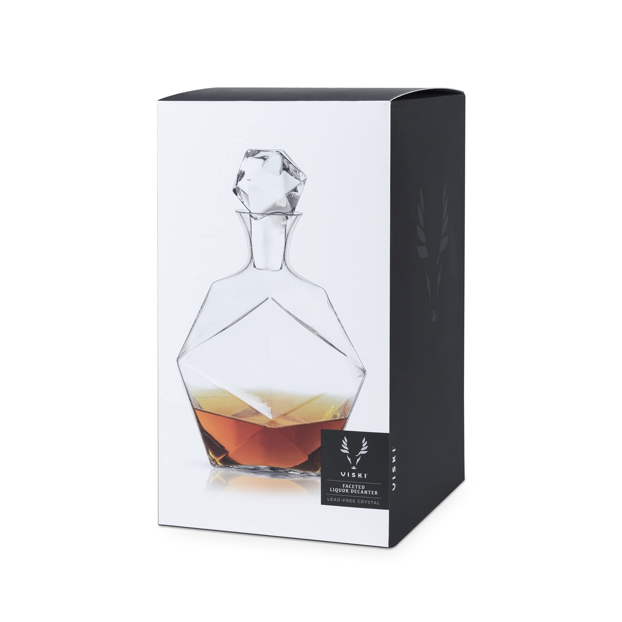 Viski Faceted Whiskey Crystal Decanter