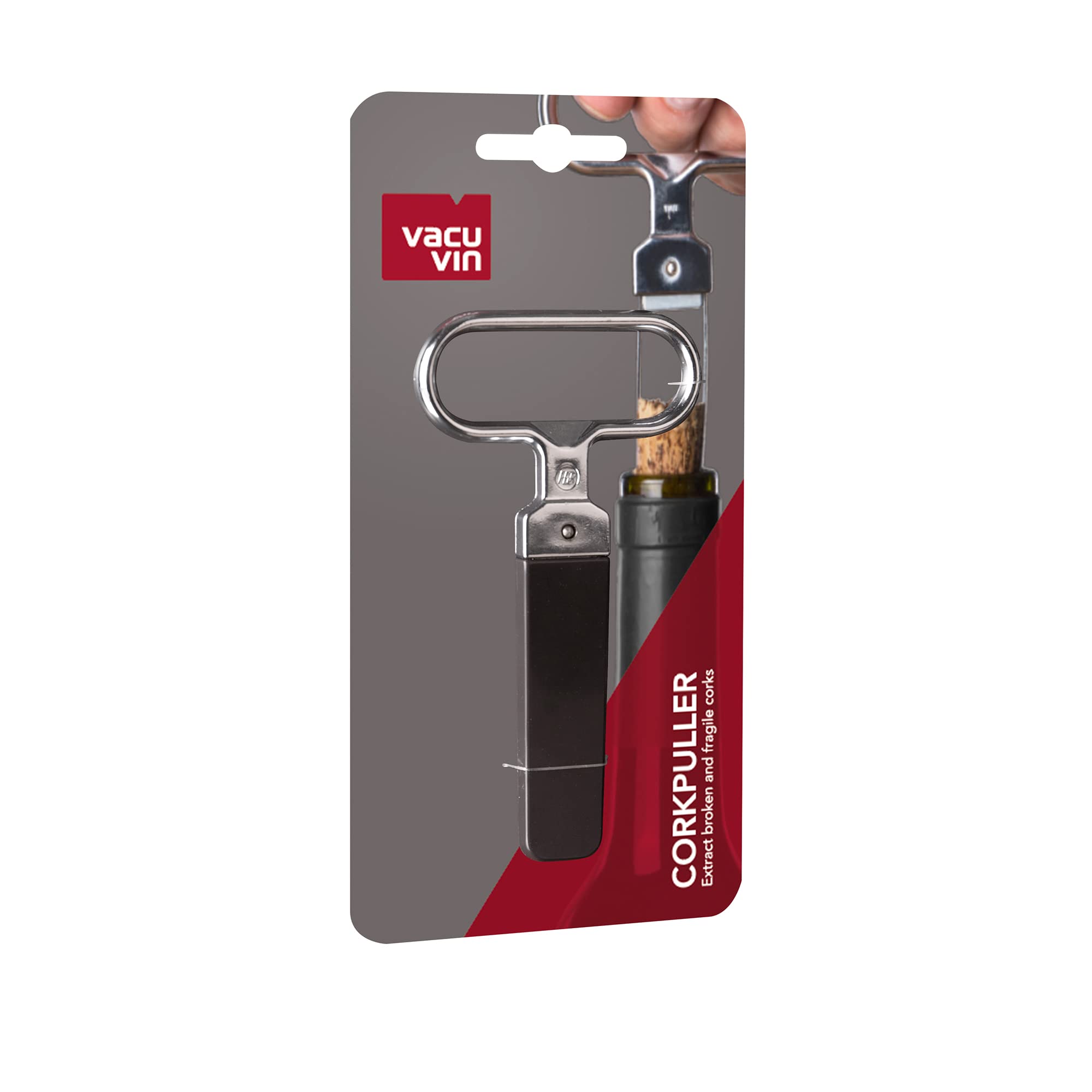 Vacu Vin Cork Puller – Two-Prong Wine Bottle Opener for Fragile & Aged Corks