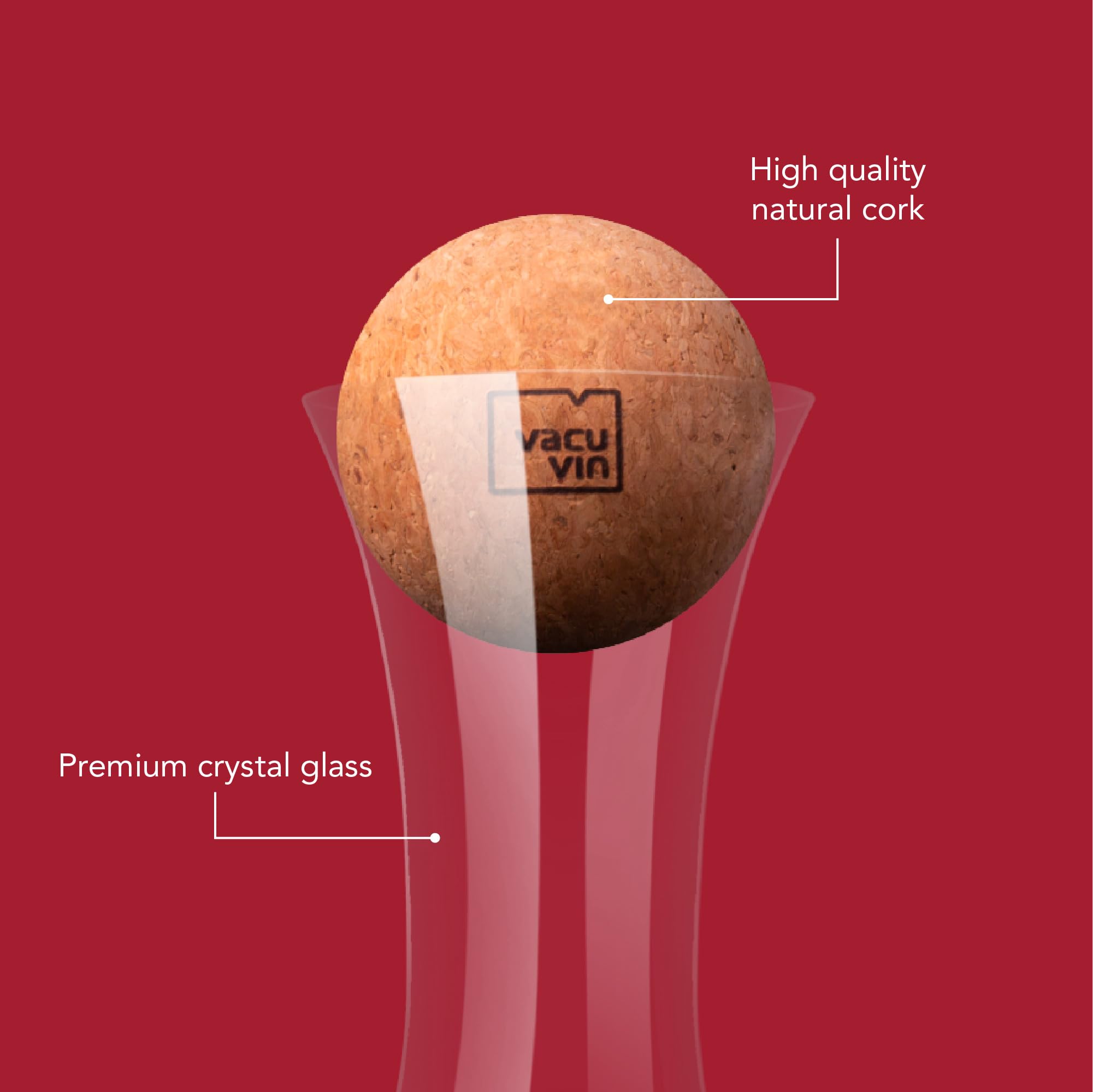 Vacu Vin Wine Decanter – Elegant Glass Carafe for Aerating Red Wine