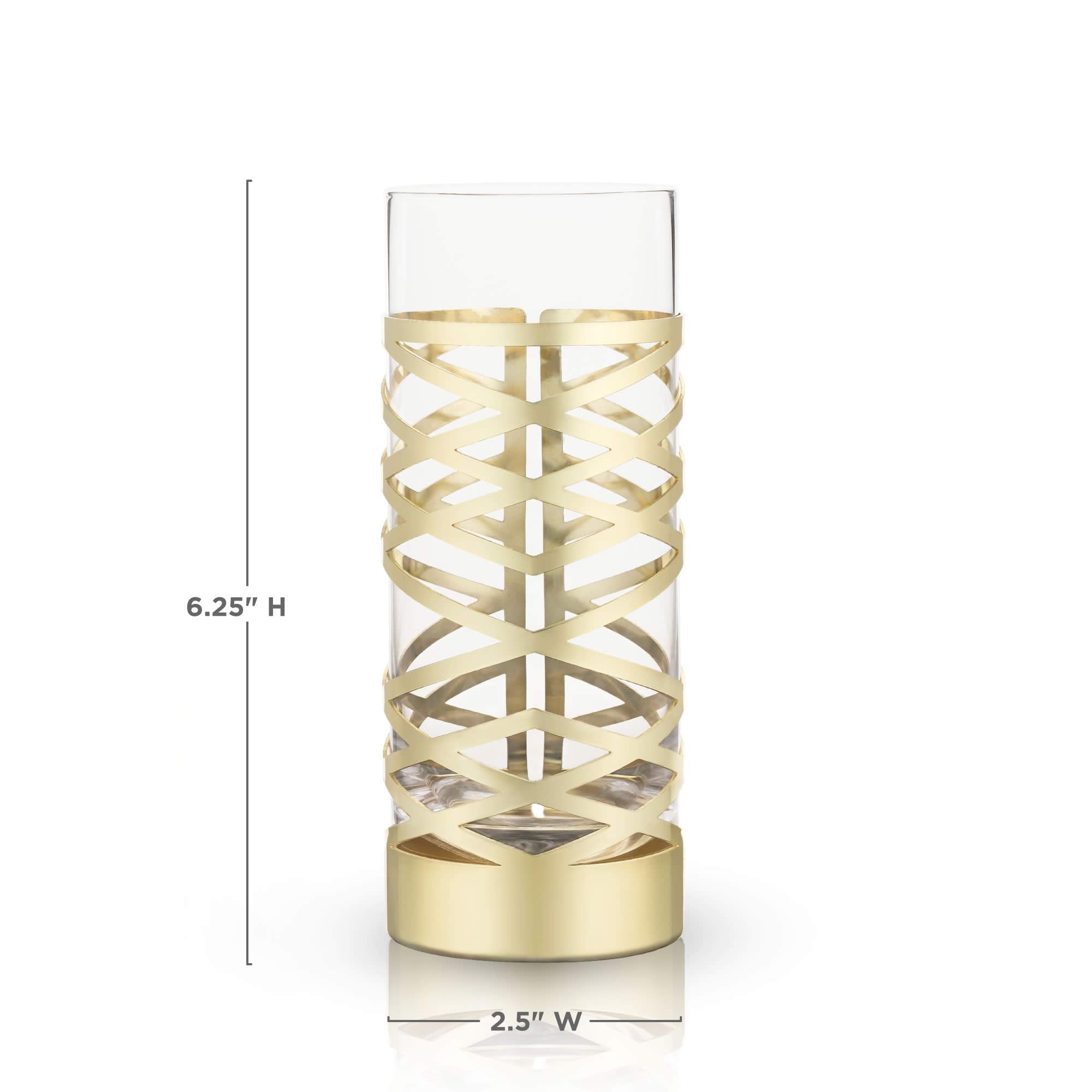 Viski Pacific Gold & Crystal Highball Tumblers Set of 2