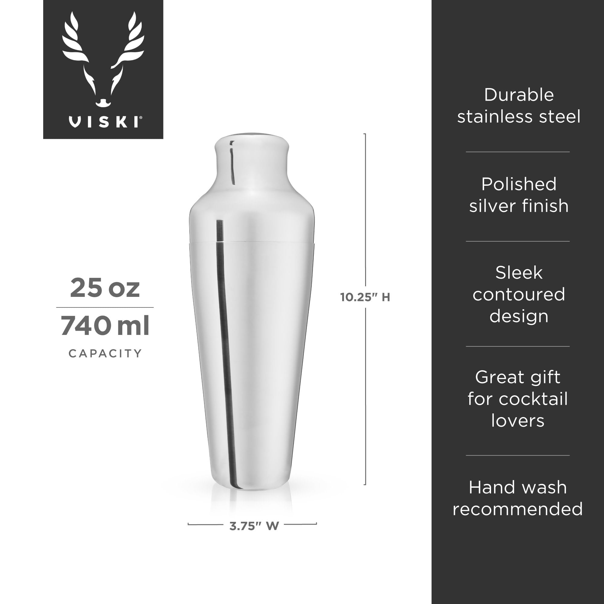 Viski Parisian Cocktail Shaker