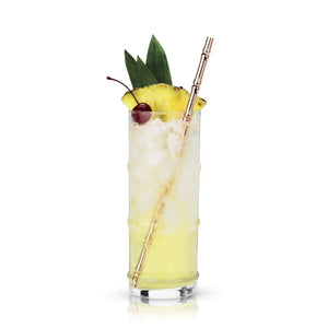 Viski Stainless Cocktail Straws - Reusable Copper Straws