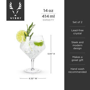 Viski Angled Stemmed Gin & Tonic Glasses