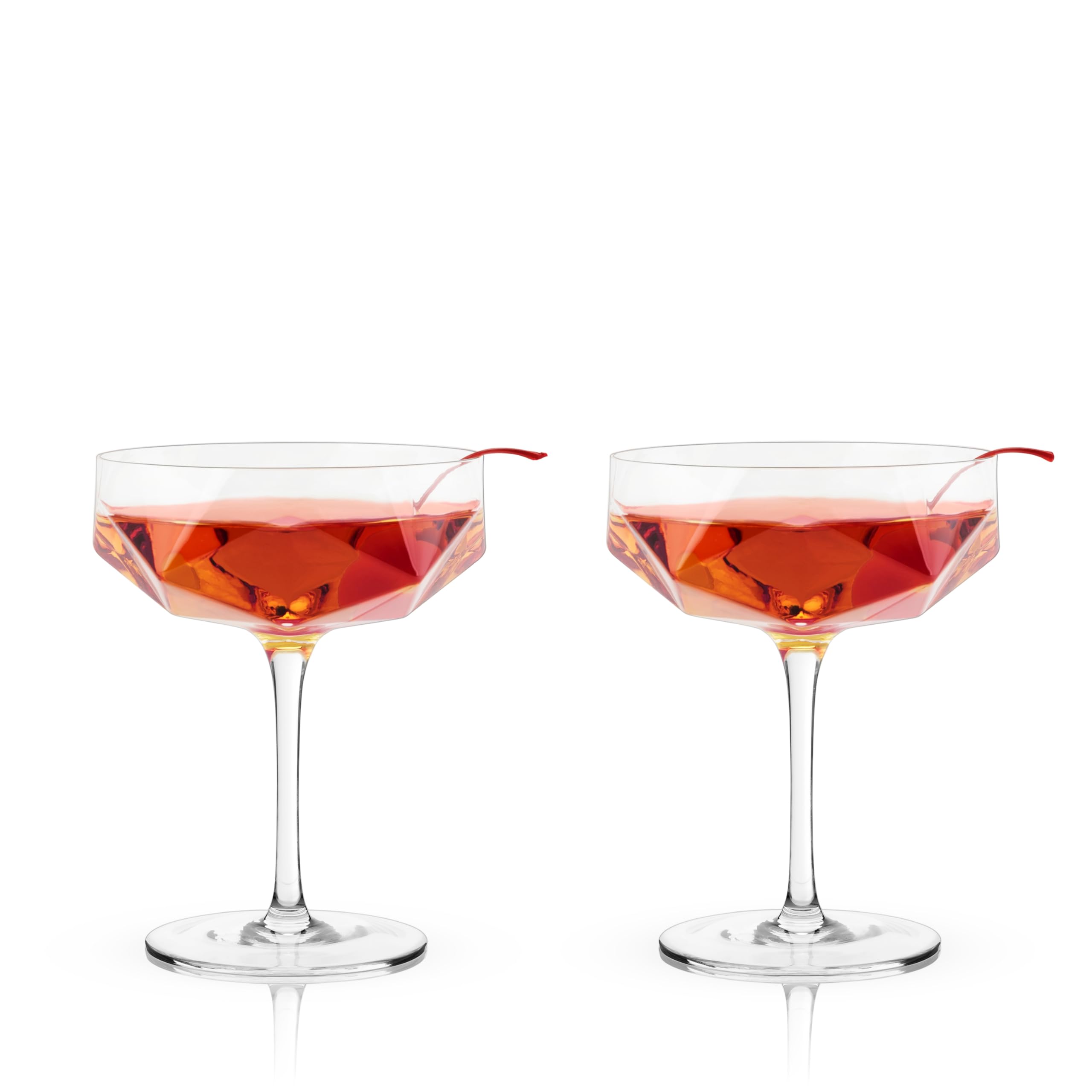 Viski Faceted Coupe Glasses set of 2