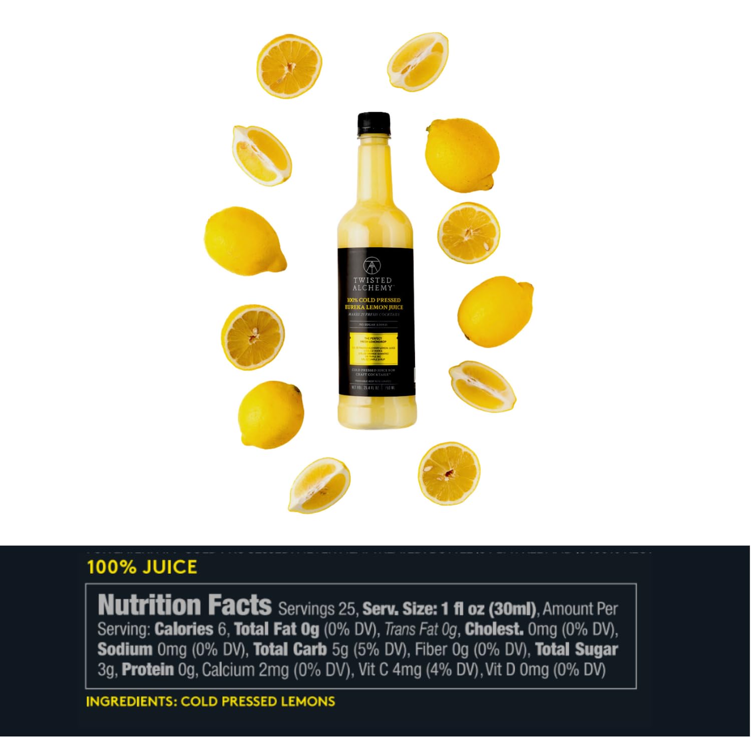 Twisted Alchemy Cold Pressed Fresh Lemon Juice For Craft Cocktails