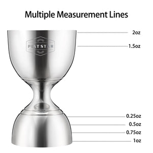 Plat Star Cocktail Measuring Jigger 2 oz 1 oz Stainless Steel