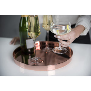 Viski Raye Angled Stemmed Crystal Coupe Cocktail Glass - Set of 4