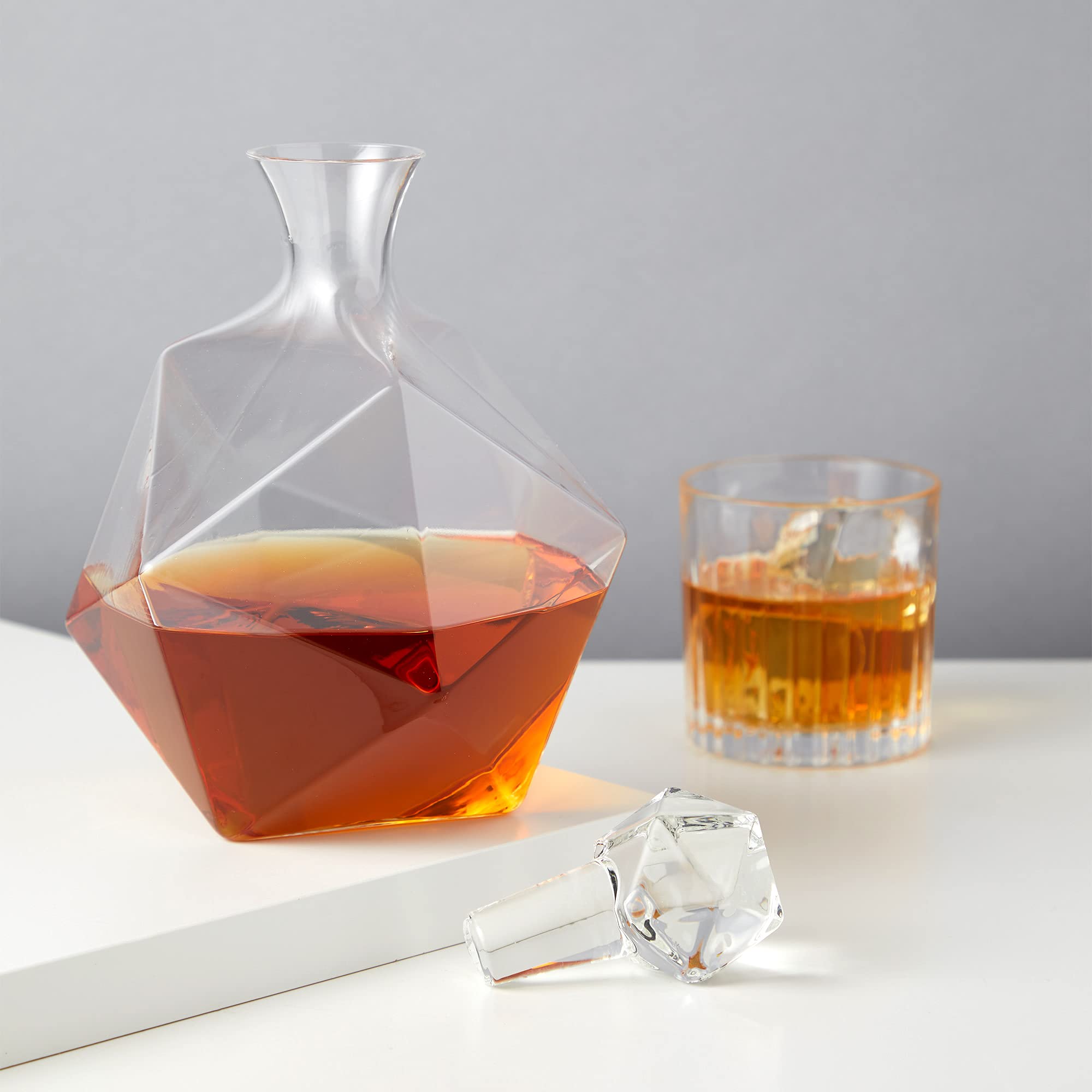 Viski Faceted Whiskey Crystal Decanter