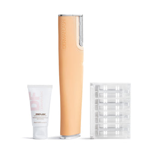 DERMAFLASH LUXE+ Sonic Dermaplaning Tool for Face Peach Fuzz Removal, Anti-Aging and Exfoliation, Peach Fuzz
