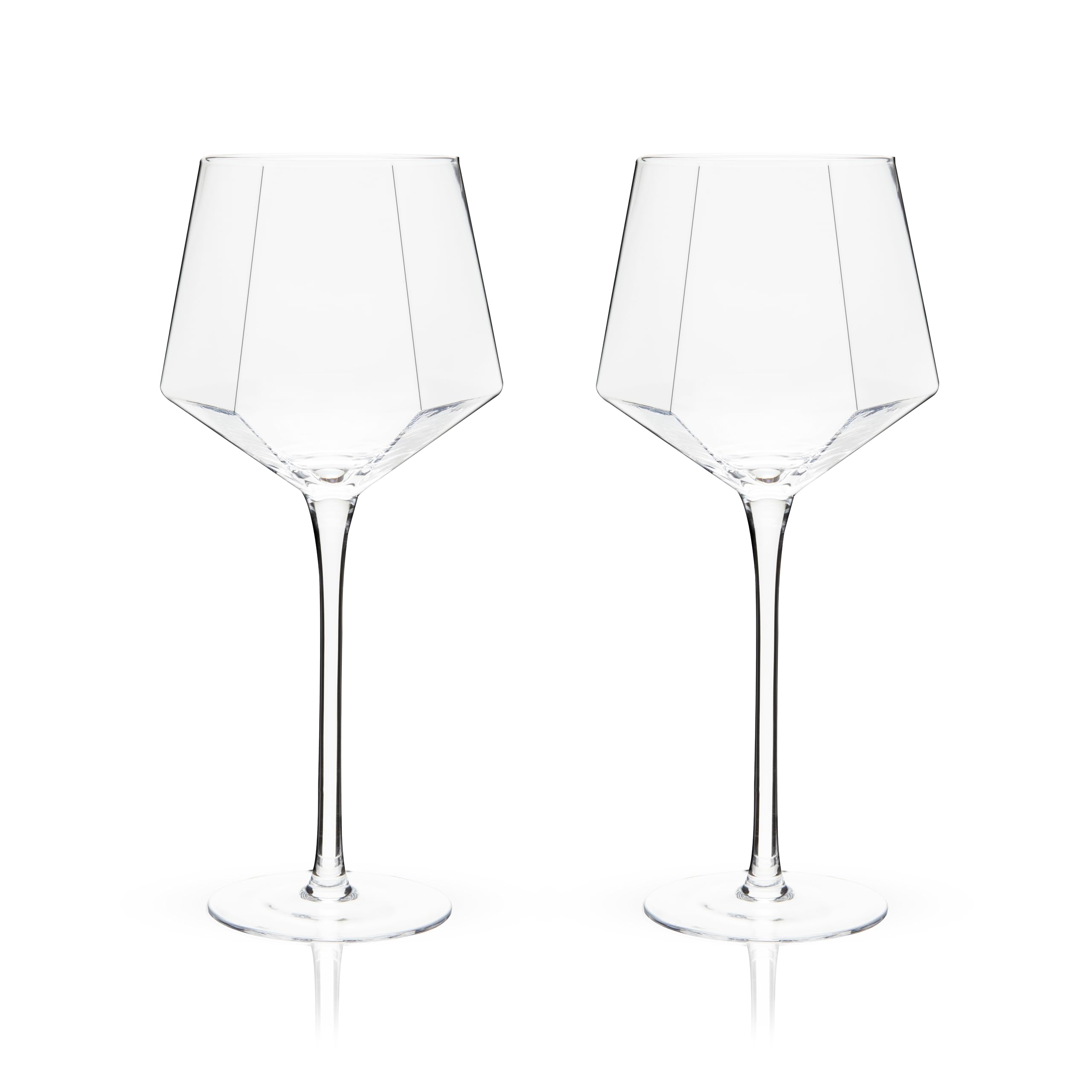 Viski Seneca Modern Wine Glasses - Long Stem Wine Glass Set of 2