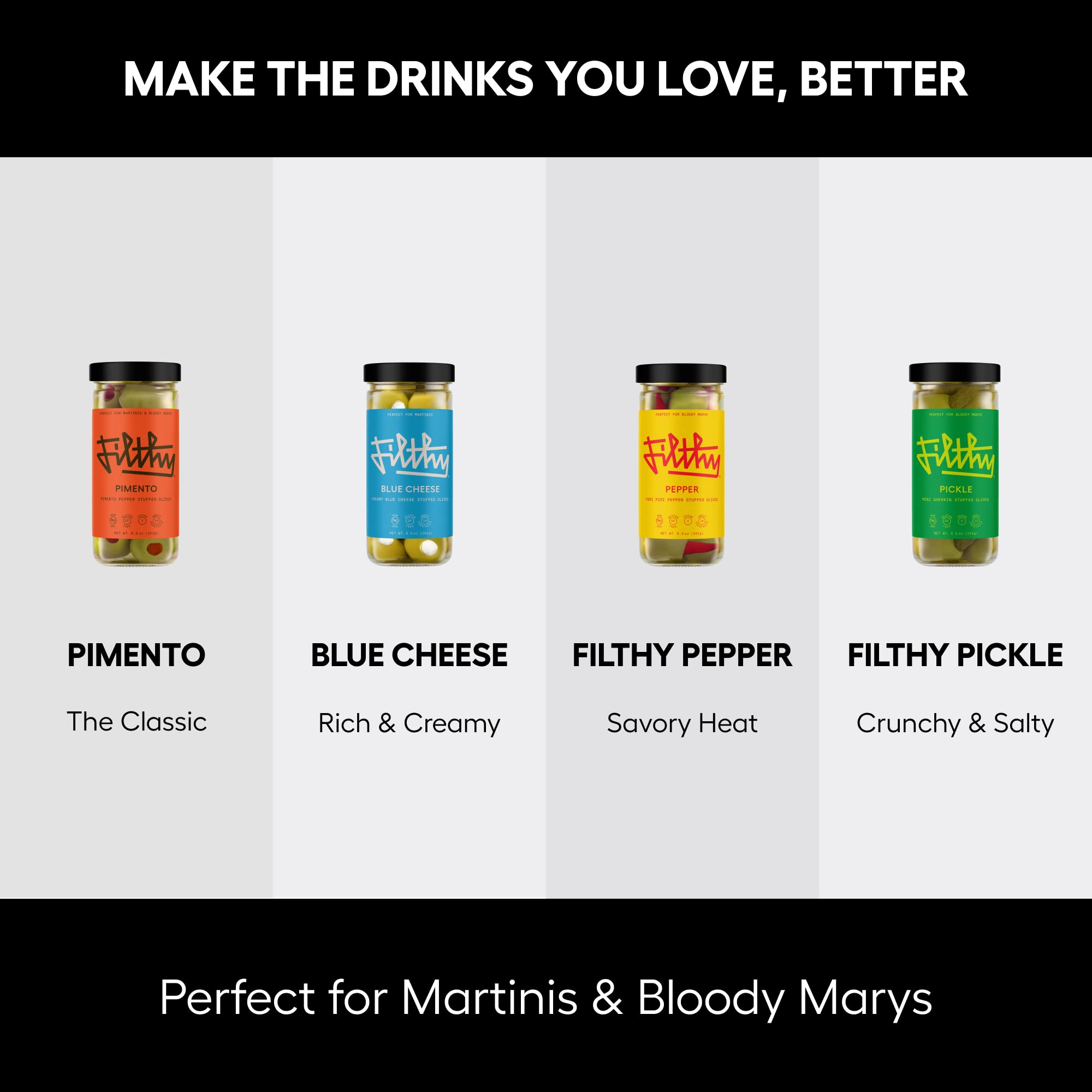 Filthy Pearl Onions, Premium Dutch Silver-Skinned Cocktail Garnish