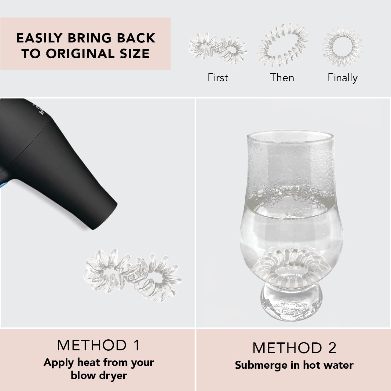 Kitsch Spiral Hair Ties for Women, Coil Hair Ties for Thick Hair