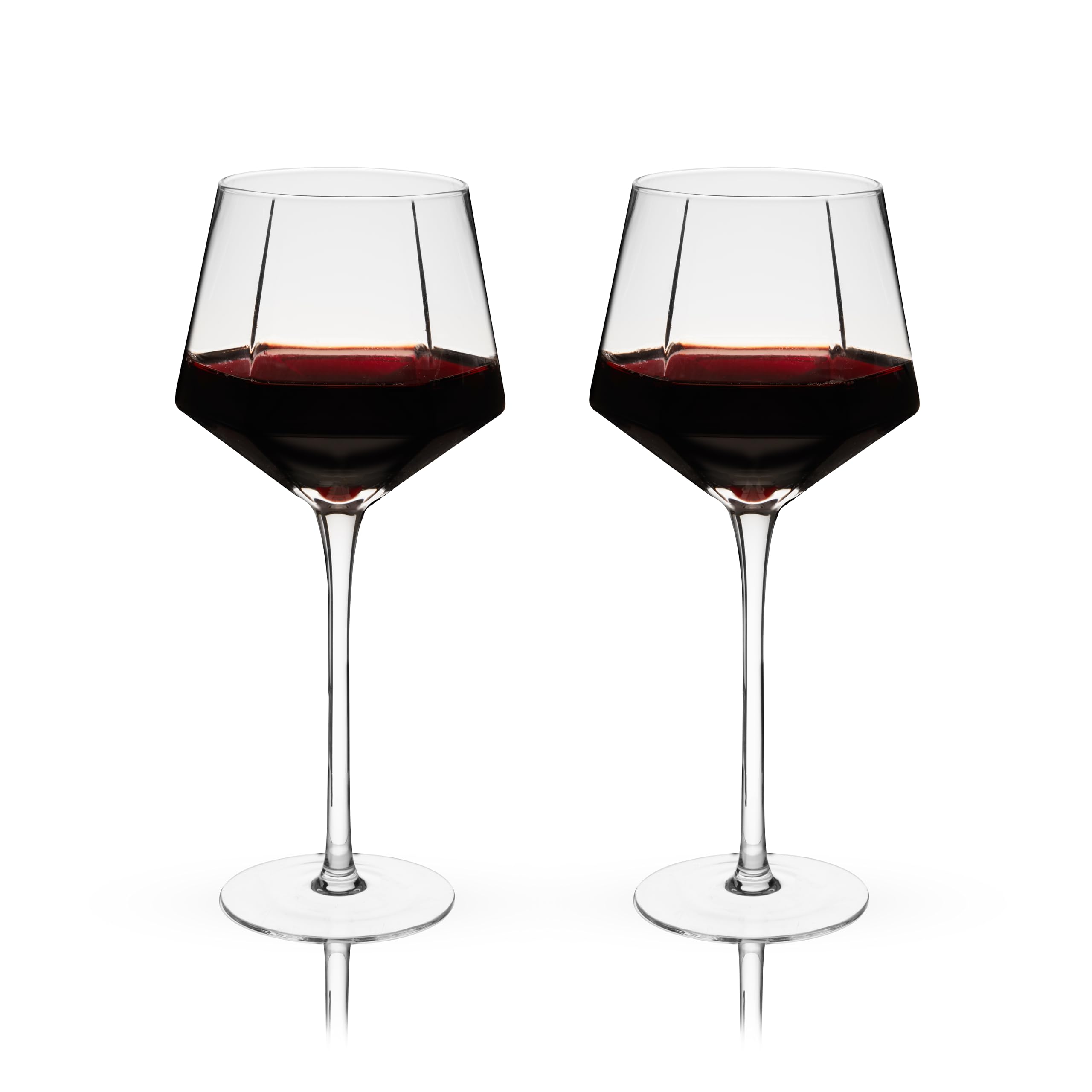 Viski Seneca Modern Wine Glasses - Long Stem Wine Glass Set of 2