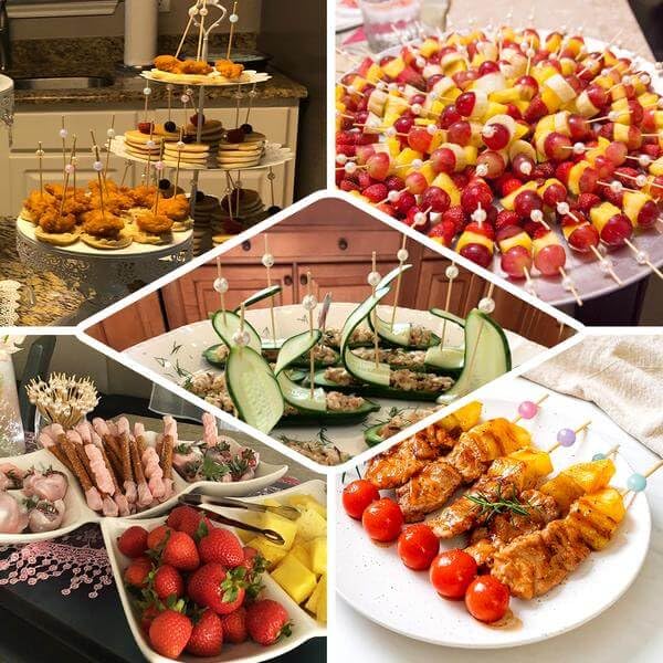 Efavormart Eco Friendly Party Picks with Gold Pearls