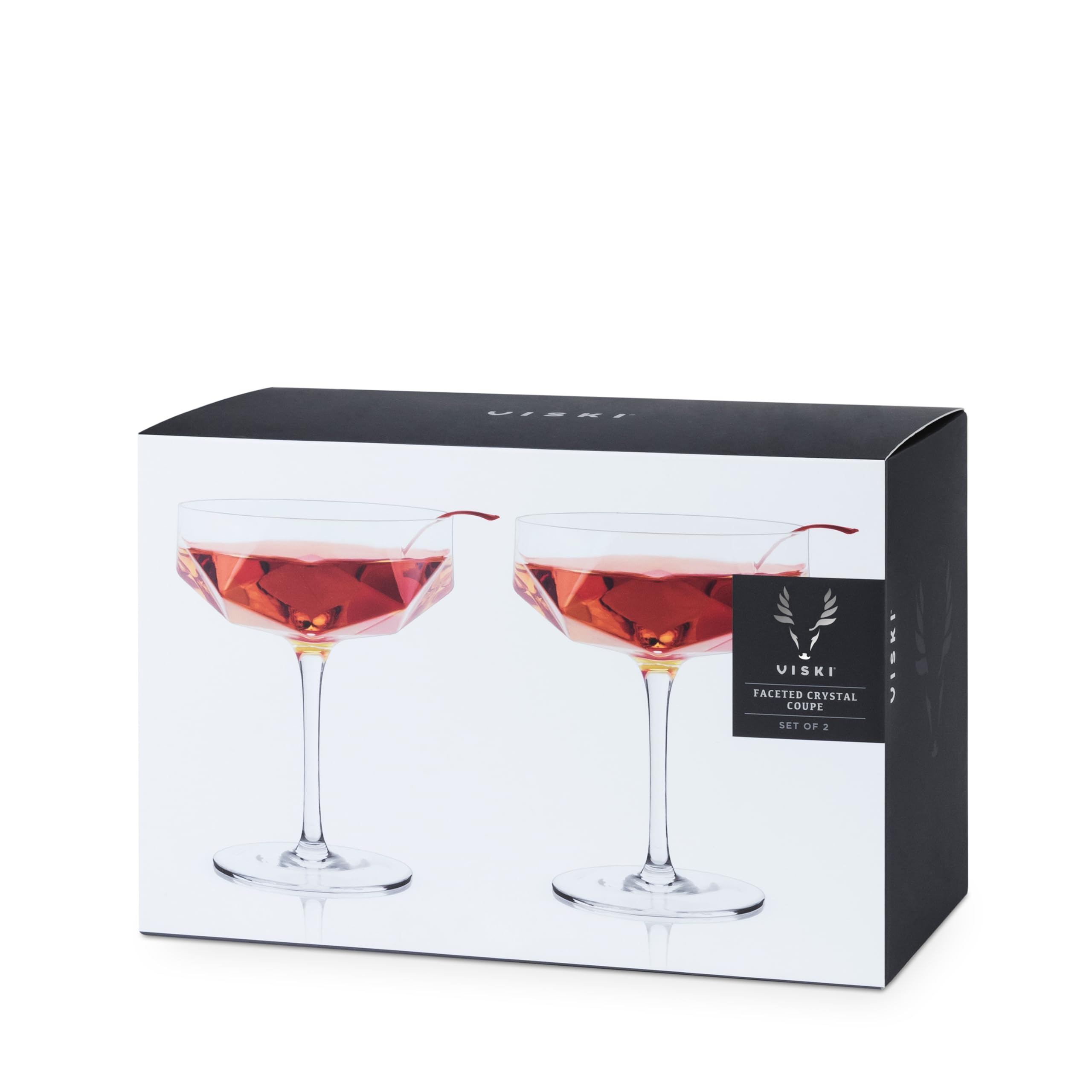 Viski Faceted Coupe Glasses set of 2