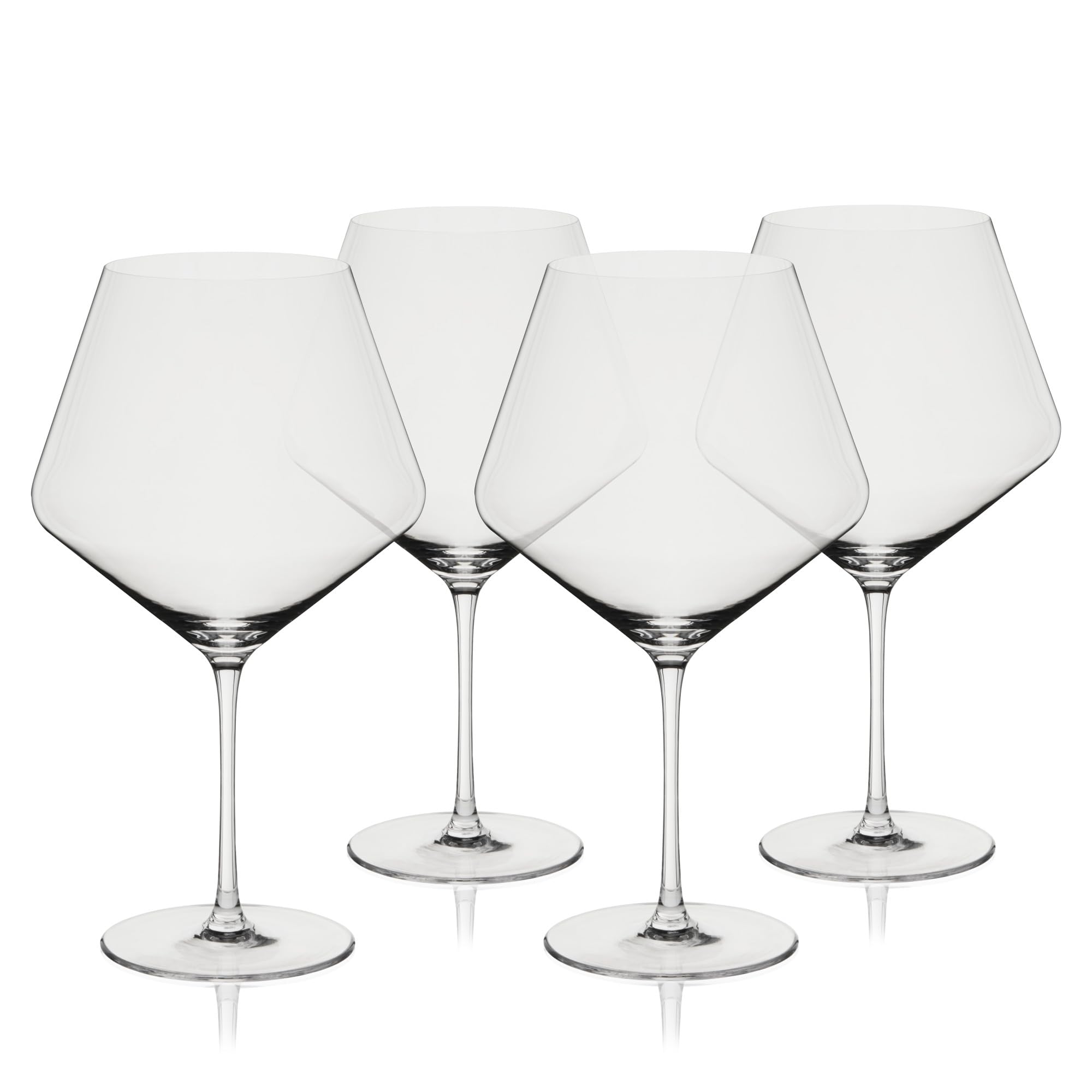 Viski Liminal Burgundy Crystal Wine Glass Set of 4
