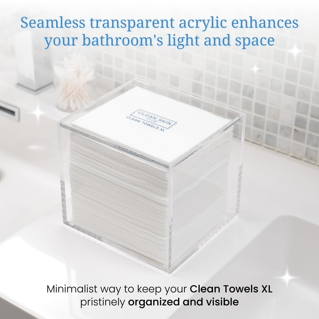 CLEAN SKIN CLUB Clear Acrylic Box for Clean Towels XL