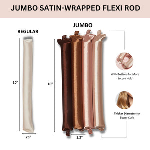 Kitsch Satin Hair Curlers, Heatless Curling Rod - Jumbo Flexi Rod