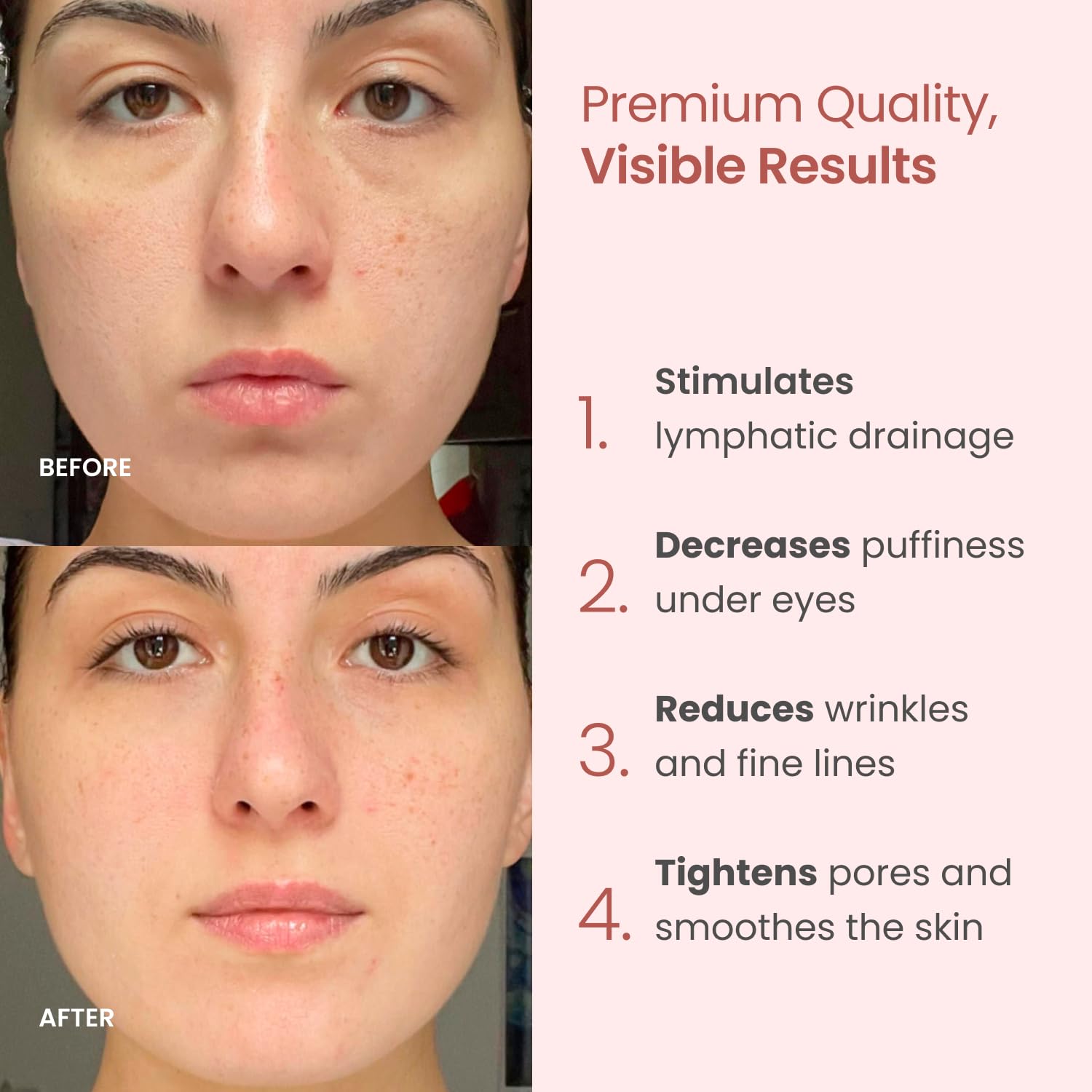 PLANTIFIQUE Face Roller and Gua Sha Rose Quartz