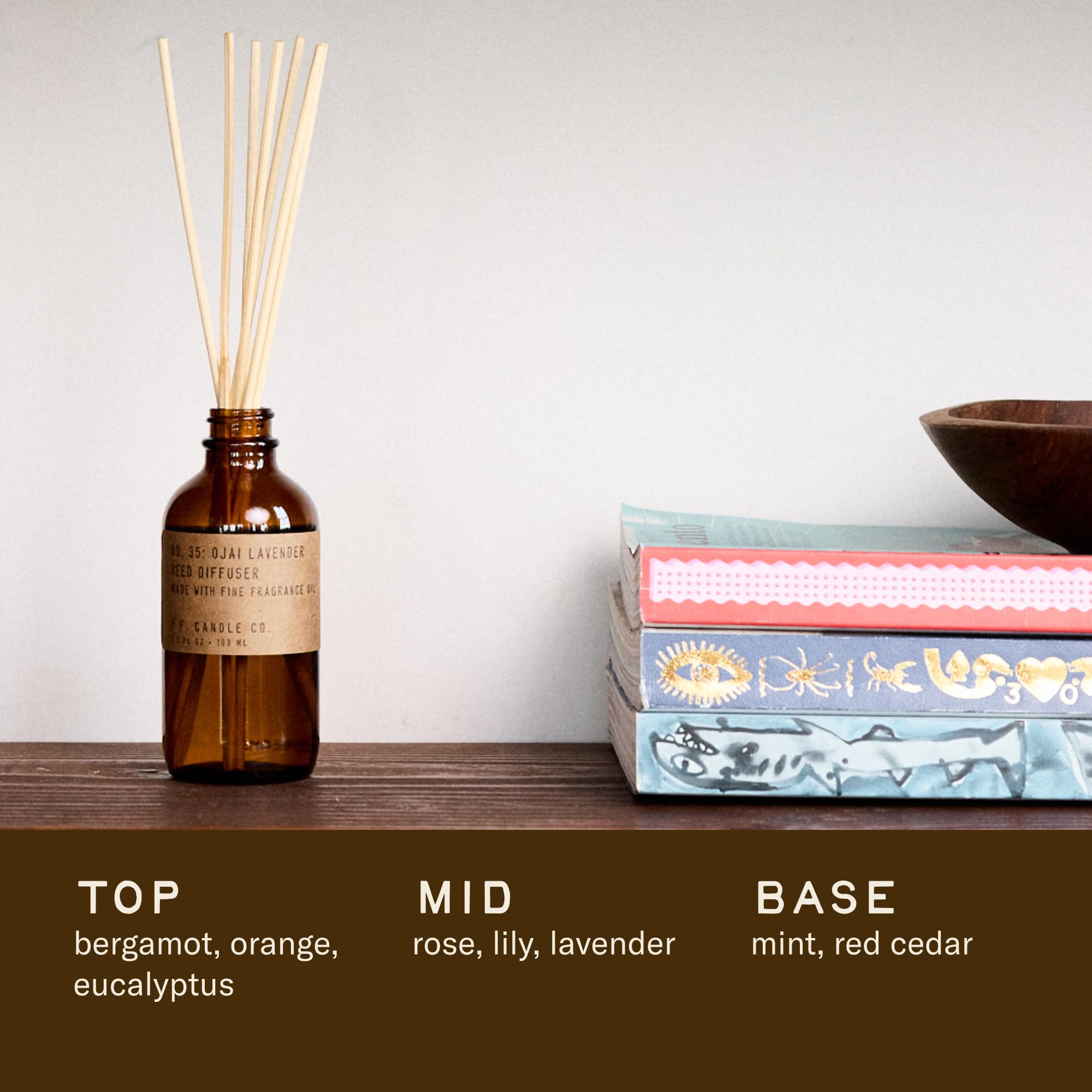 P.F. Candle Co. Ojai Lavender Classic Scented Rattan Reed Diffuser