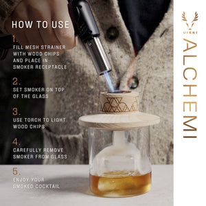 Viski Alchemi Single Serve Smoke Cocktail Kit with Glass and Torch