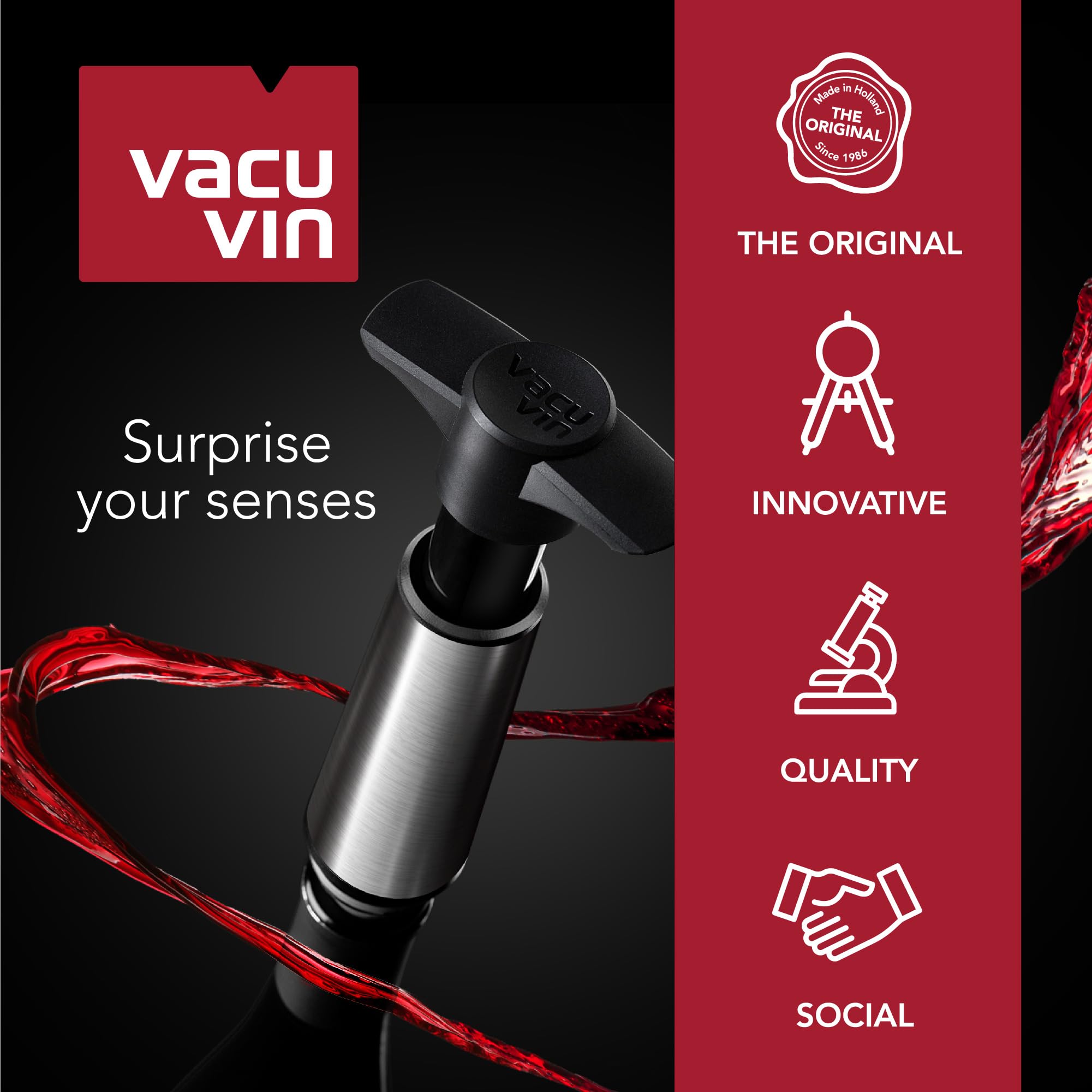 Vacu Vin Wine Decanter – Elegant Glass Carafe for Aerating Red Wine