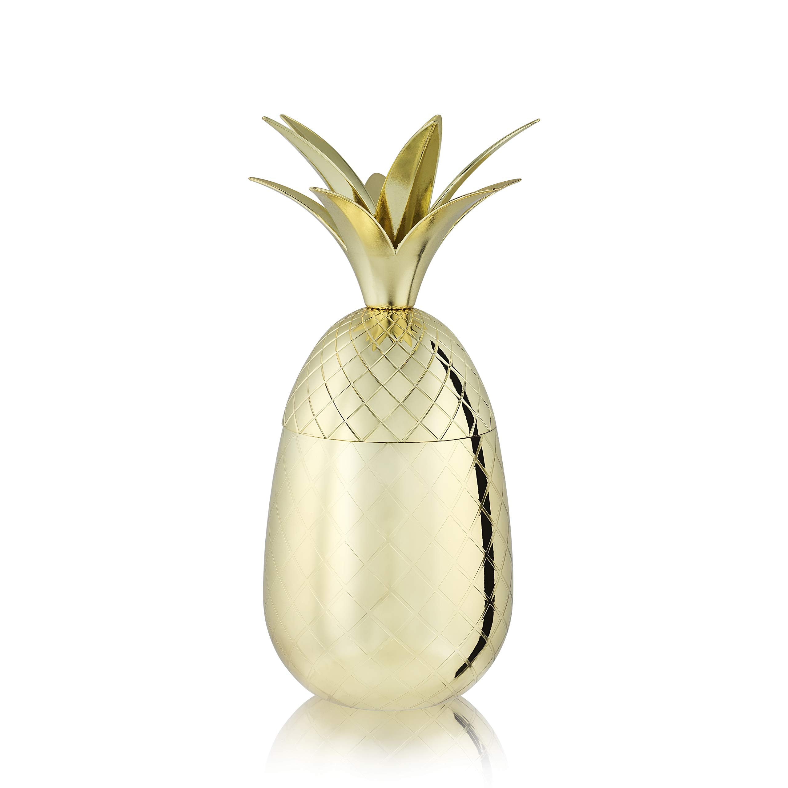 Viski Gold Pineapple Tumbler with Lid