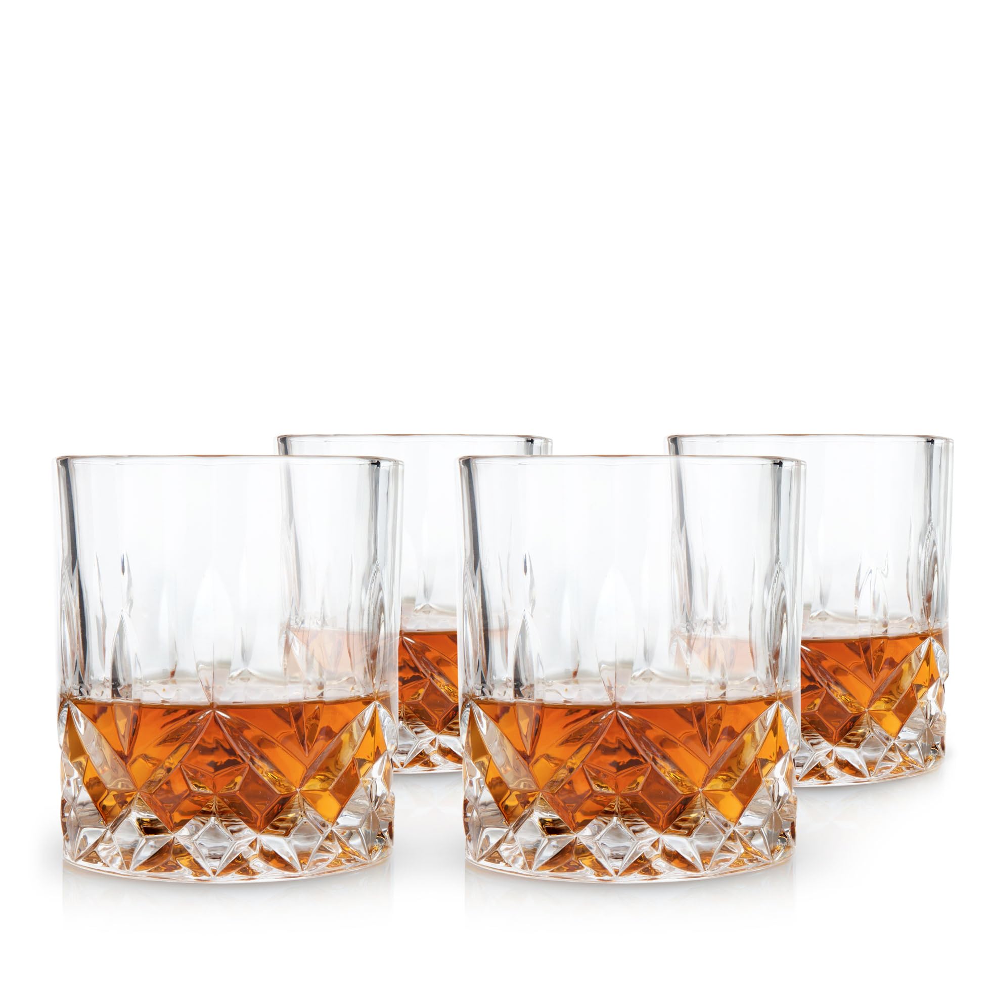 Viski Admiral Crystal Whiskey Tumbler Set of 4