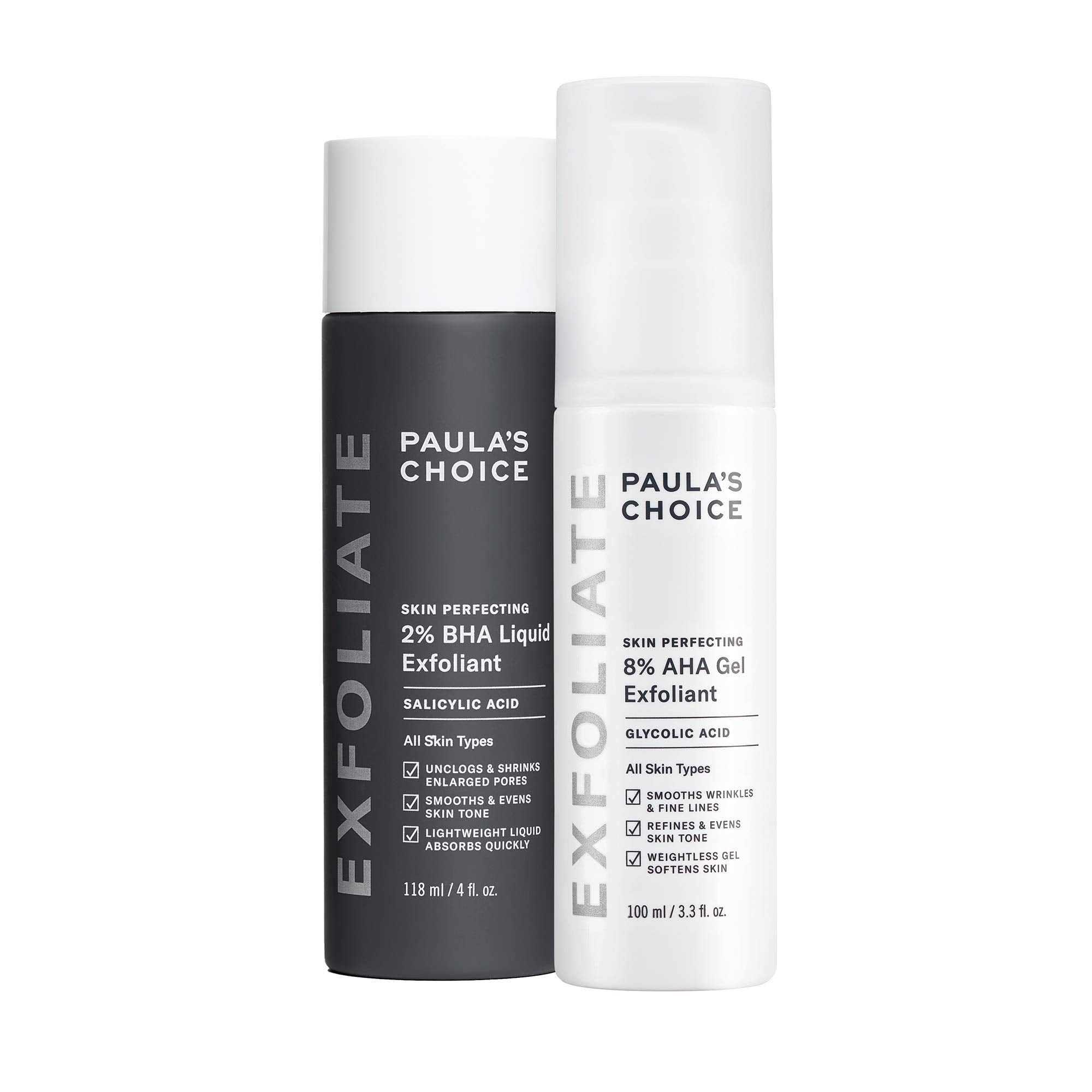 Paula's Choice SKIN PERFECTING 8% AHA Gel Exfoliant & 2% BHA Liquid Duo