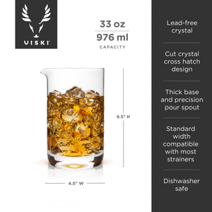 Viski Crystal Cocktail Mixing Glass Cocktail Beaker