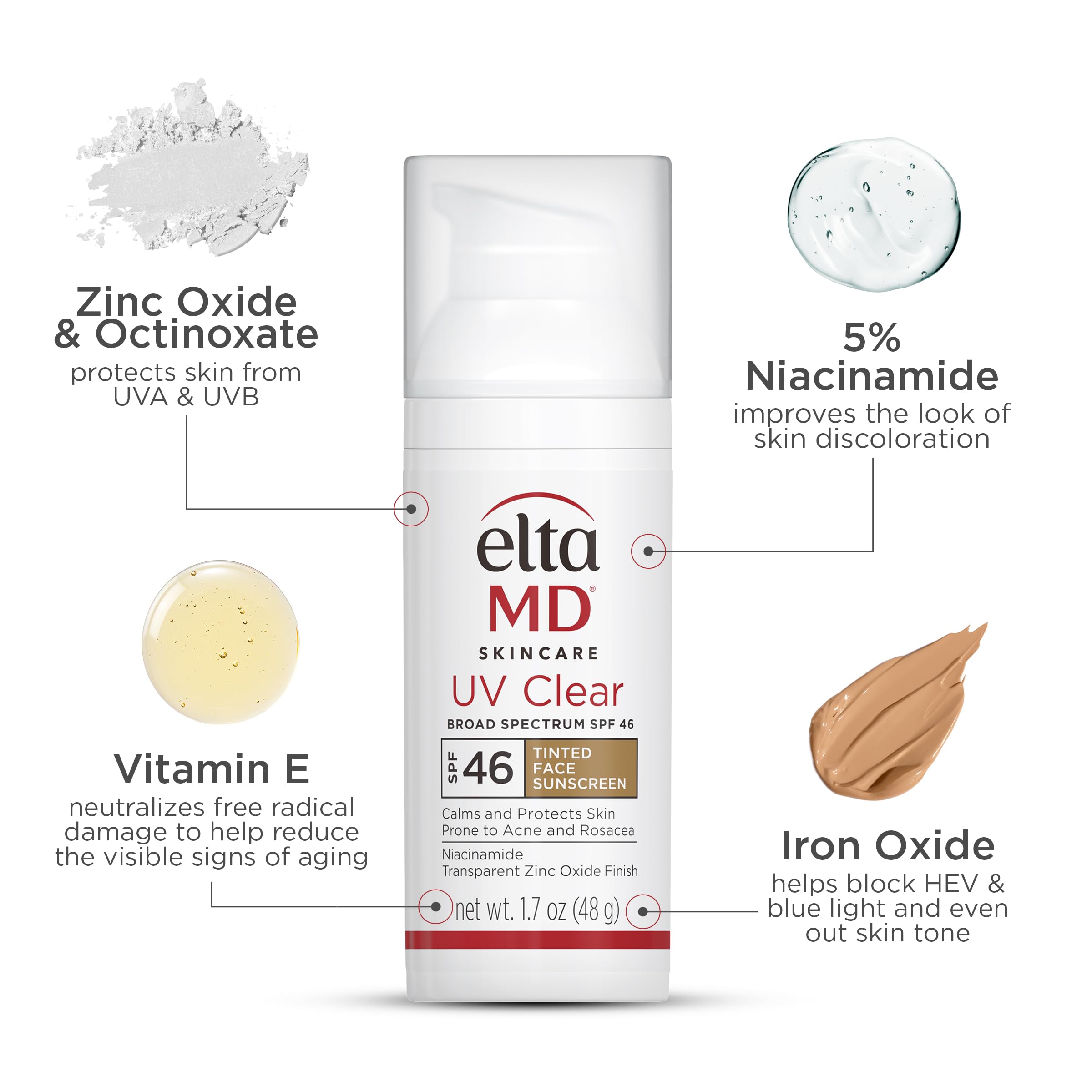 EltaMD UV Clear Tinted Sunscreen for Face, SPF 46