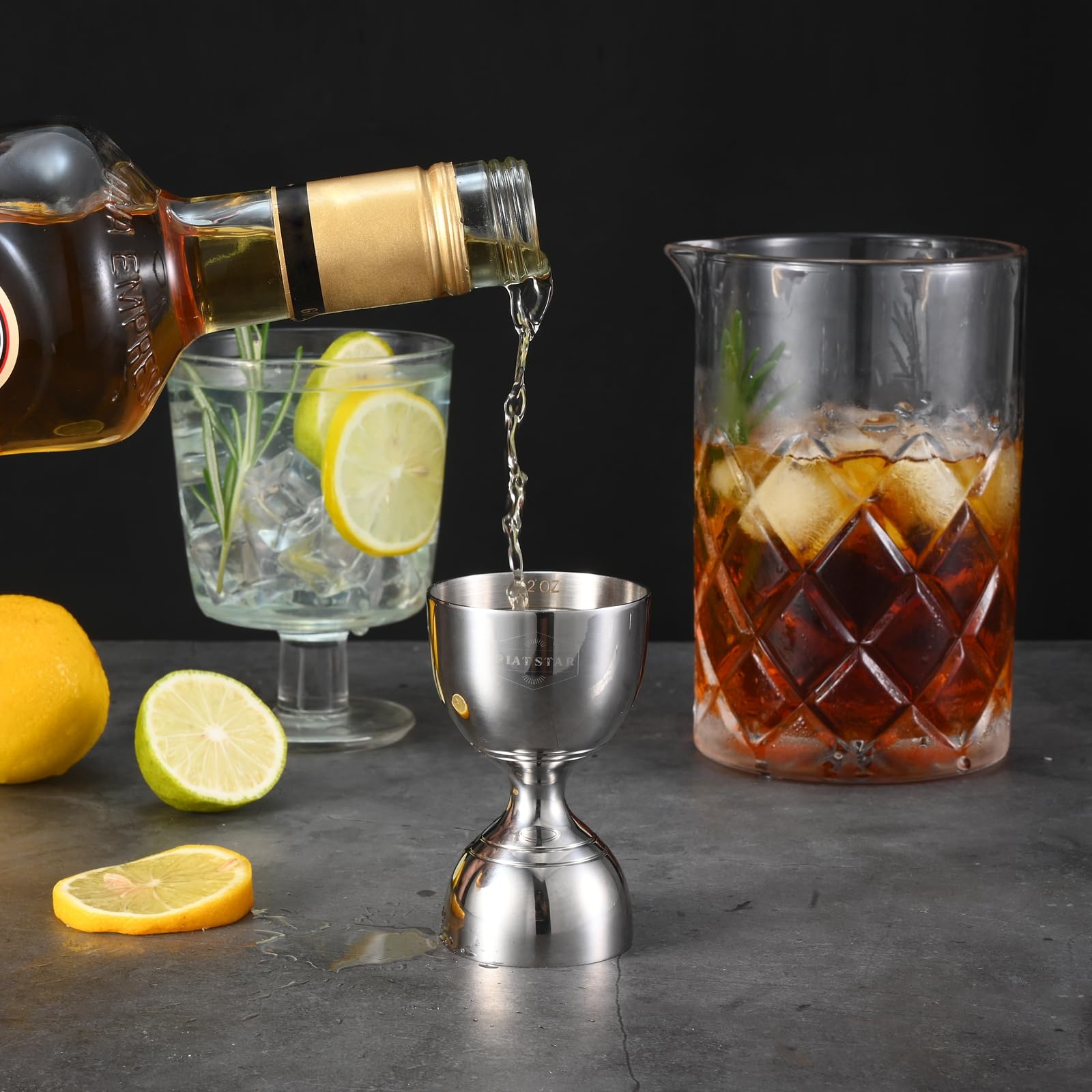 Plat Star Cocktail Measuring Jigger 2 oz 1 oz Stainless Steel