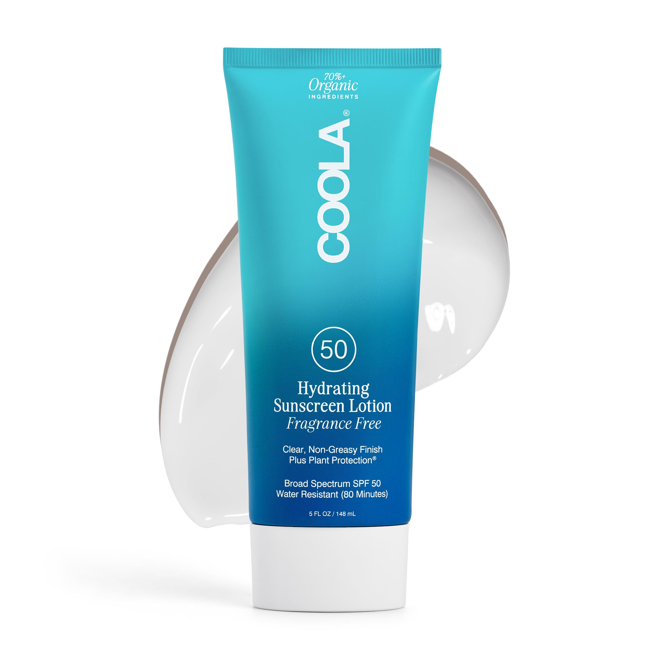 COOLA Organic Sunscreen SPF 50 Sunblock Body Lotion Fragrance Free, 5 Fl Oz