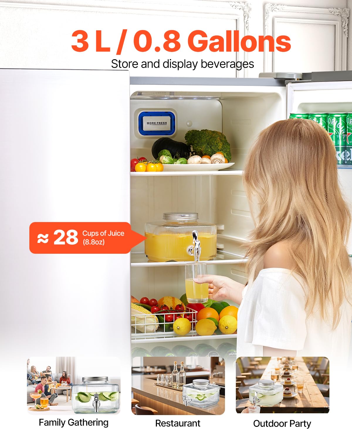 VEVOR 0.8 Gallon Drink Dispensers