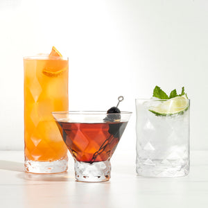 Viski Raye Gem Crystal Highball Tumblers Set of 2