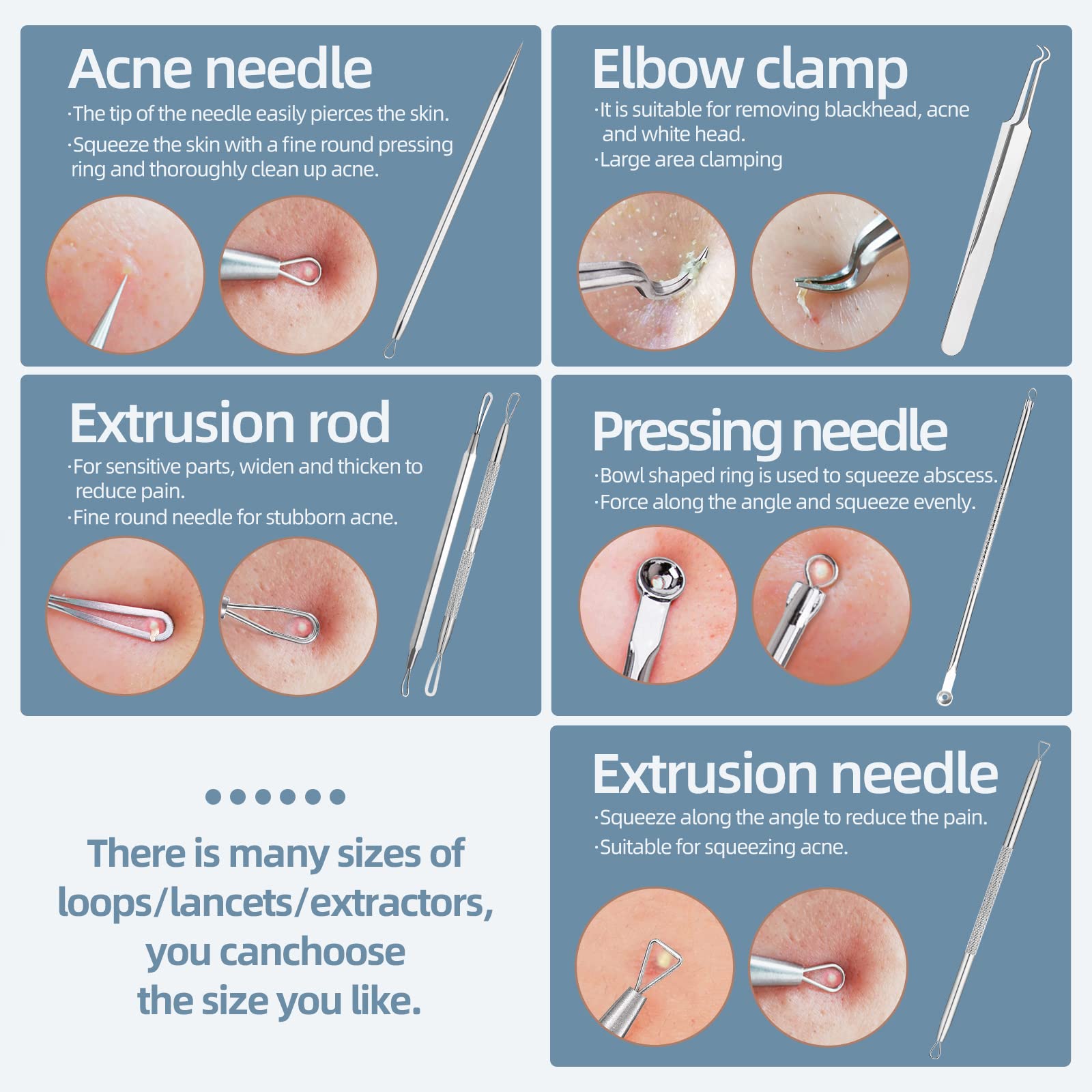 JPNK Blackhead Remover Tool Comedones Extractor Acne Removal Kit