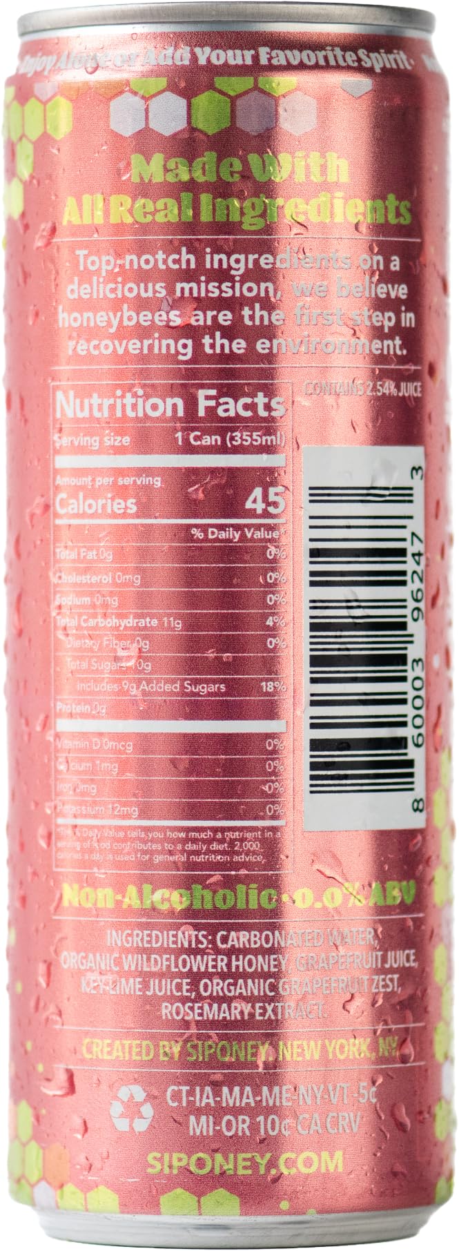 Siponey Botanics Non-Alcoholic Paloma Cocktail