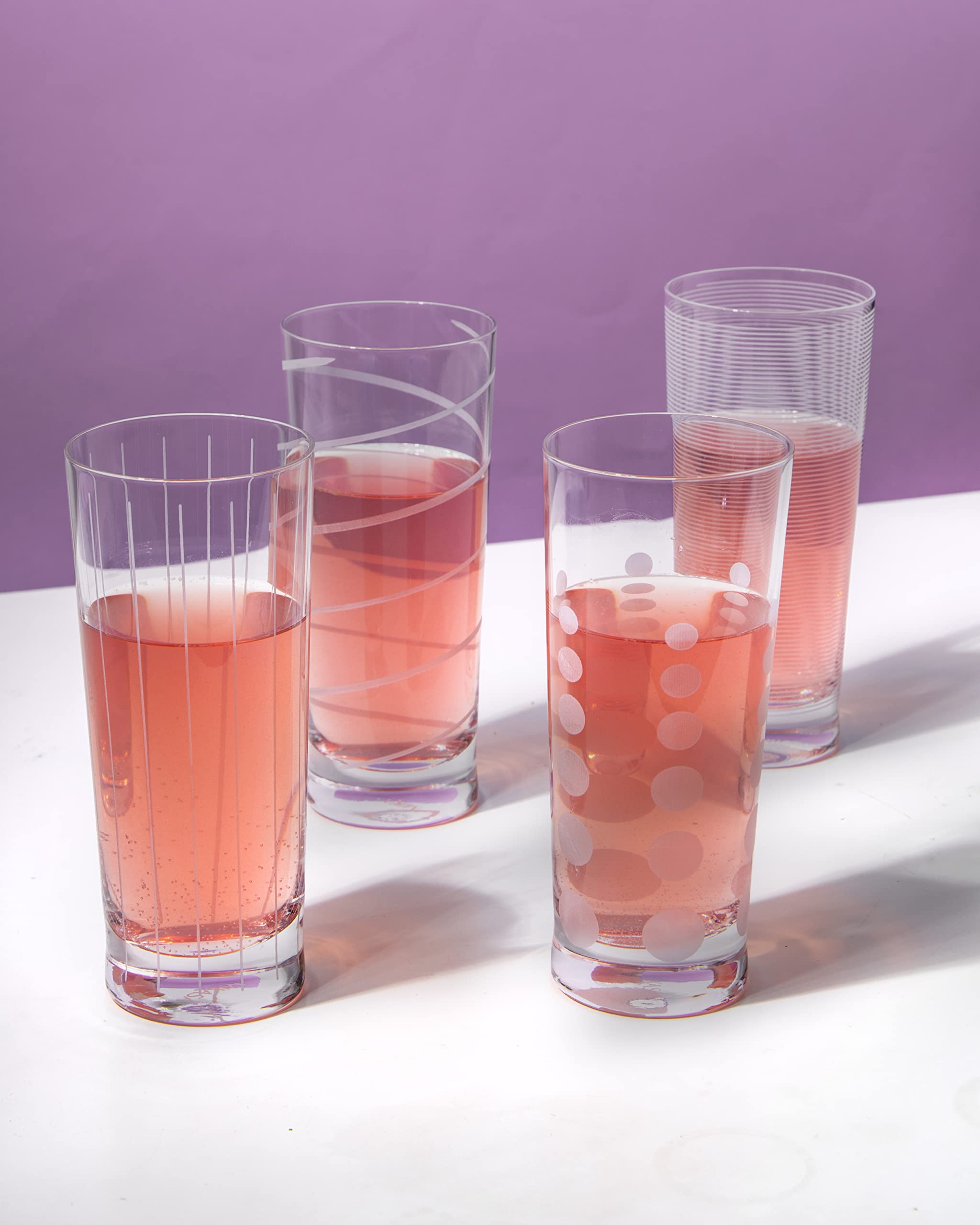 MIKASA 5159317 Cheers Set of 4 Crystal High Ball Tumbler Glasses