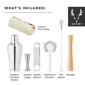 Viski Travel Bartender Kit 6pc Set