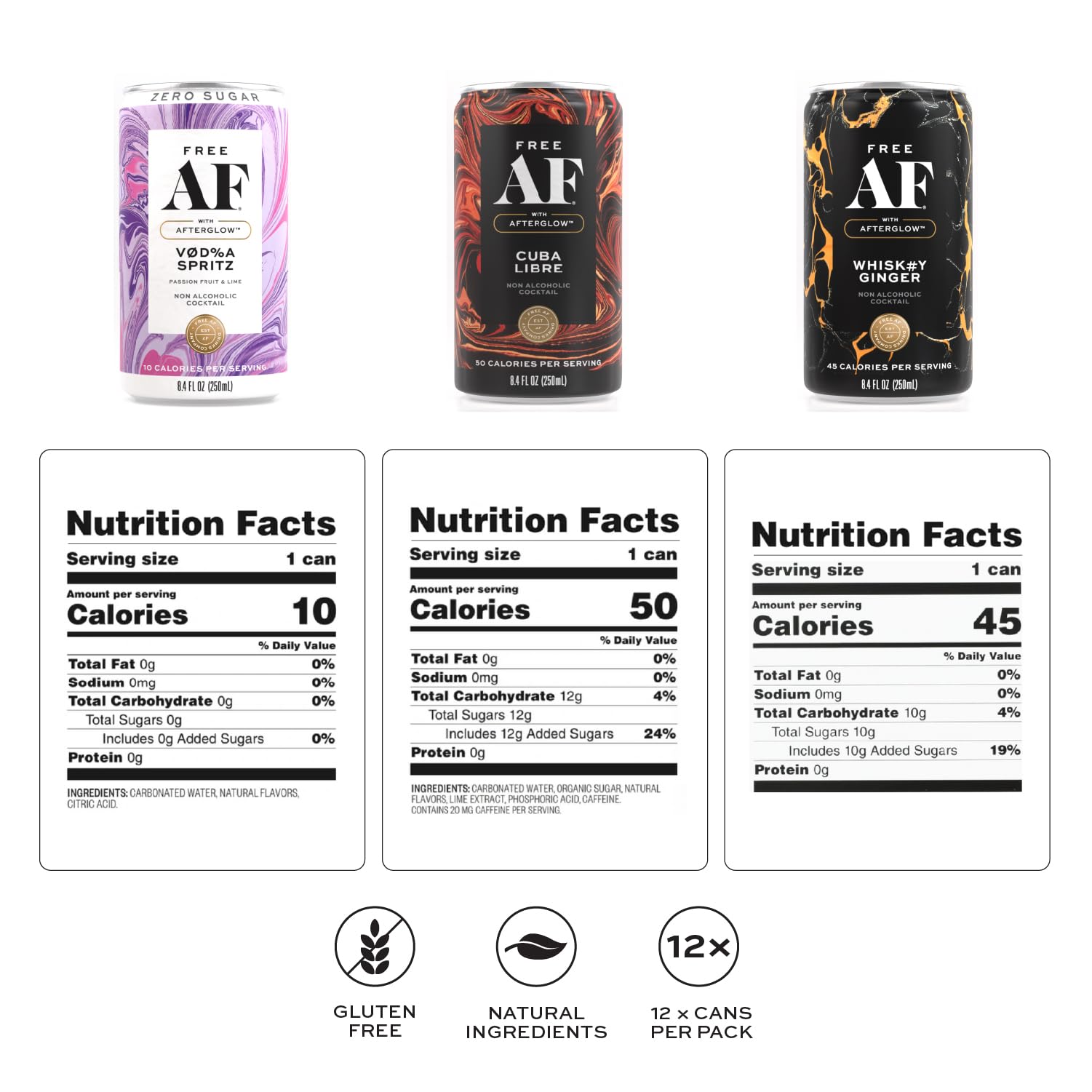 FREE AF Non-Alcoholic Drinks Variety Pack AFTERGLOW