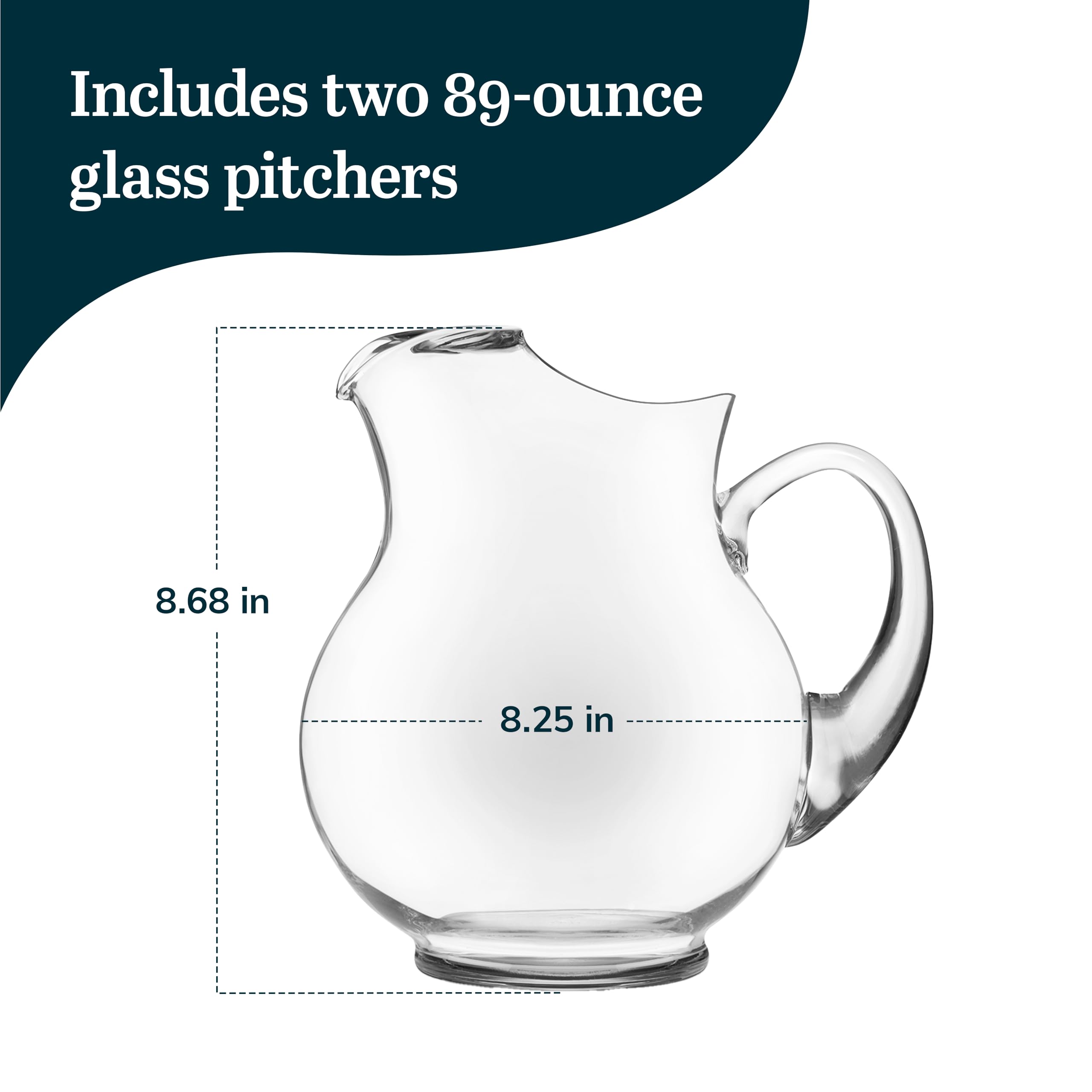 Libbey Acapulco Large Glass Pitcher Set of 2