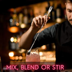 Hiware 10 Inch Stainless Steel Cocktail Muddler and Mixing Spoon Home Bar Tool Set