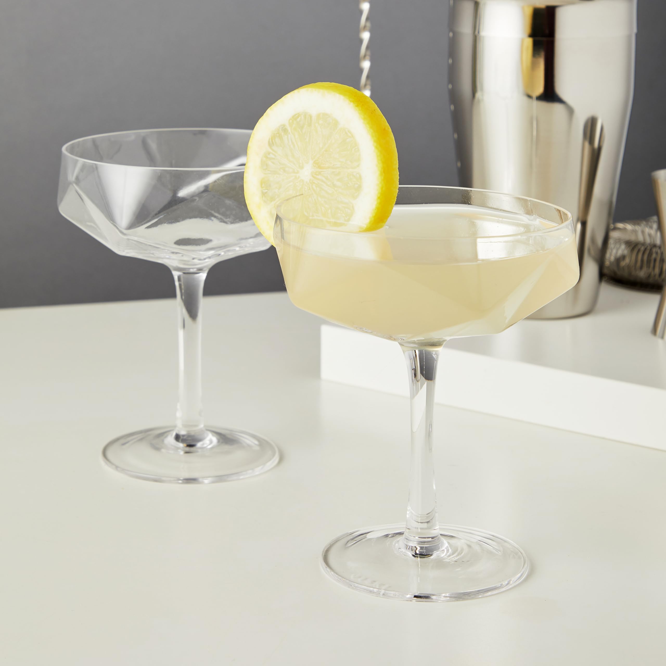 Viski Faceted Coupe Glasses set of 2
