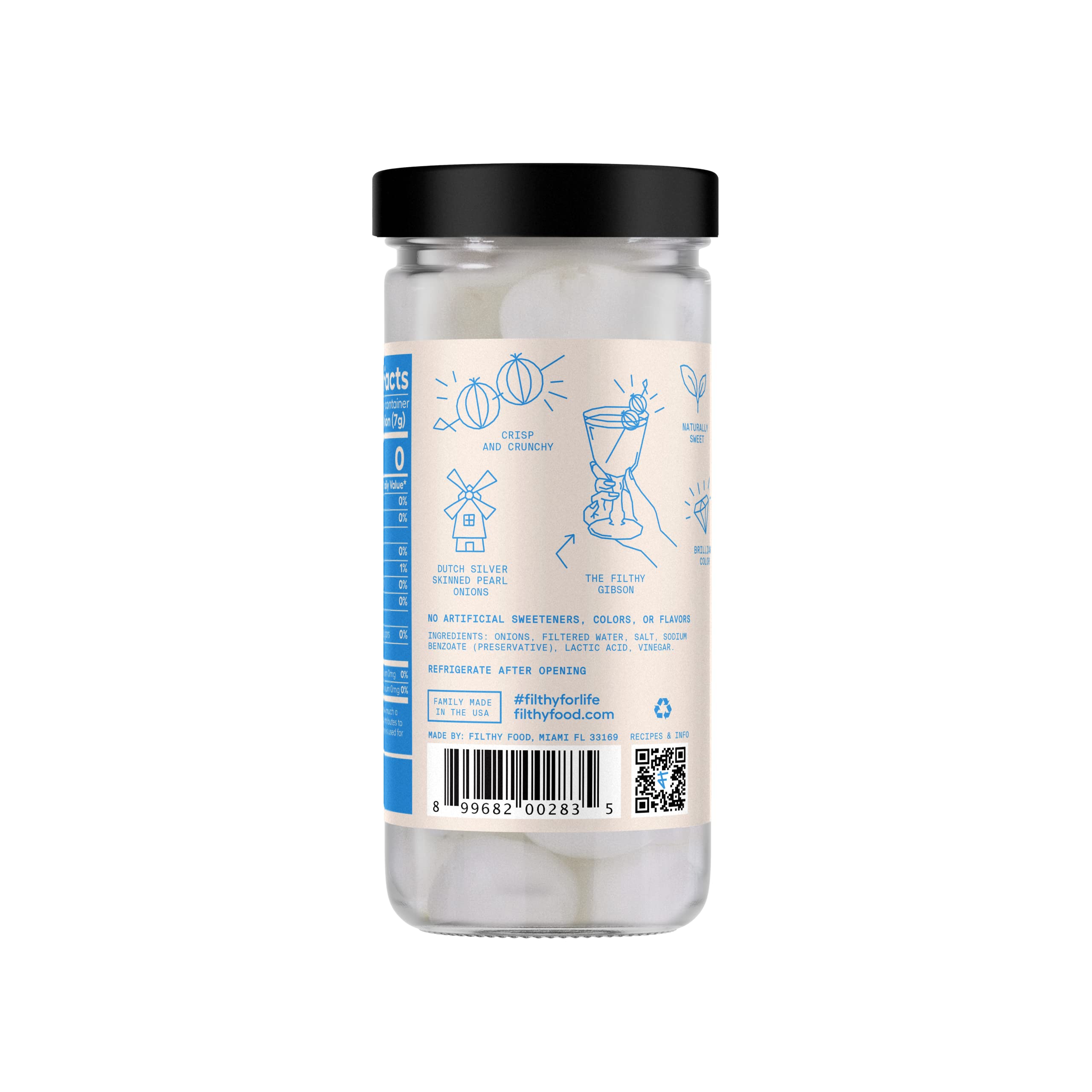 Filthy Pearl Onions, Premium Dutch Silver-Skinned Cocktail Garnish