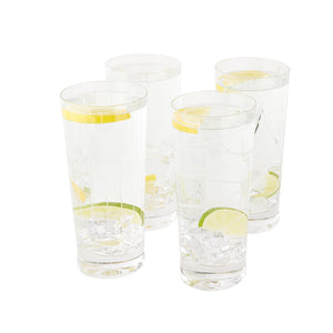MIKASA 5159317 Cheers Set of 4 Crystal High Ball Tumbler Glasses