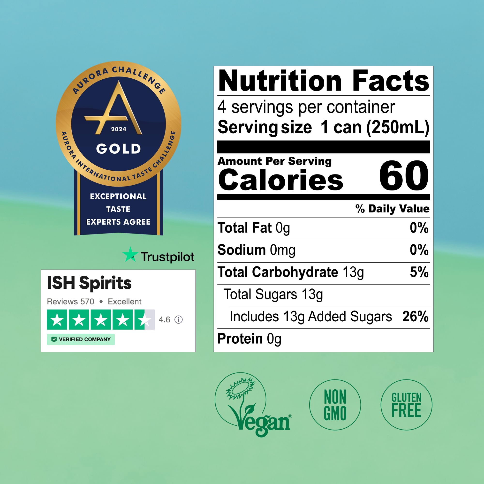 ISH G&T, Non Alcoholic Gin and Tonic Canned Cocktail